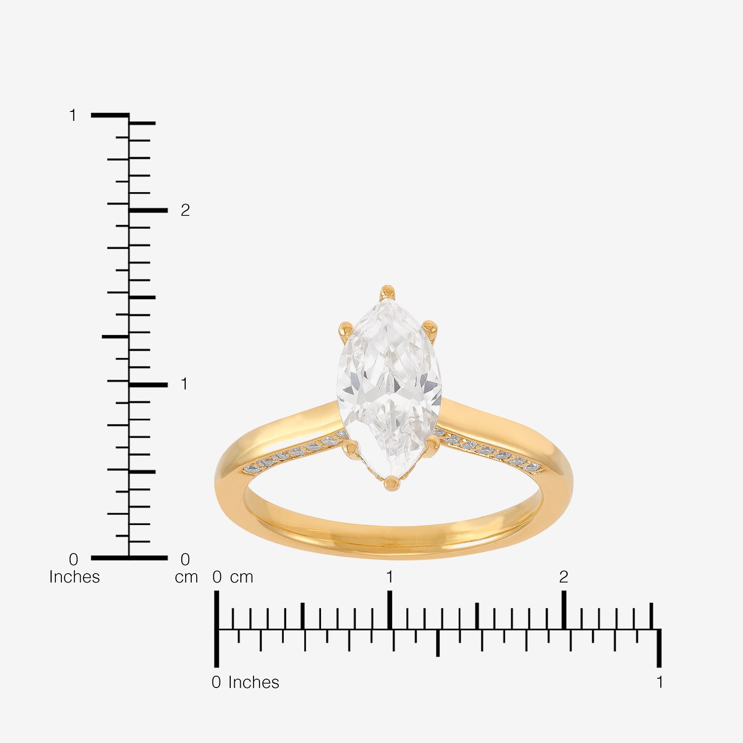 (H-I / Si2) Womens 1 3/4 CT. T.W. Lab Grown White Diamond 10K Gold Marquise Engagement Ring