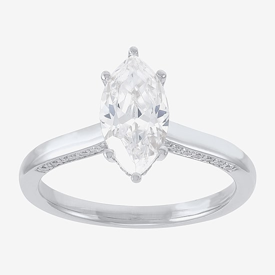 (H-I / Si2) Womens 1 3/4 CT. T.W. Lab Grown White Diamond 10K Gold Marquise Engagement Ring