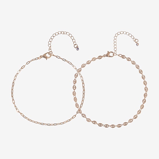 Bijoux Bar Delicates Womens 9 Inch Cable Ankle Bracelet