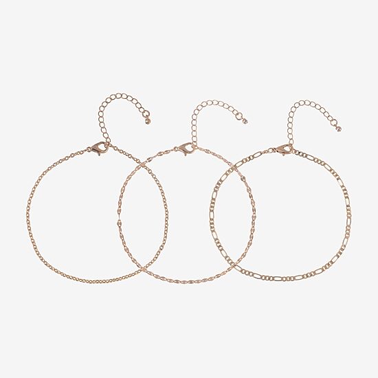 Bijoux Bar Delicates Womens 9 Inch Cable Ankle Bracelet