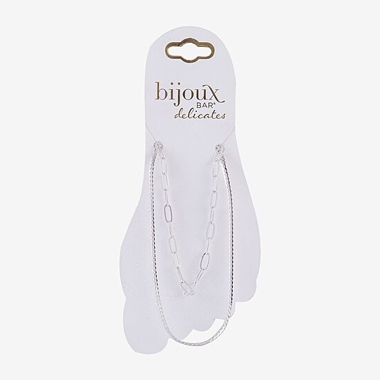 Bijoux Bar Delicates Womens 9 Inch Herringbone Ankle Bracelet
