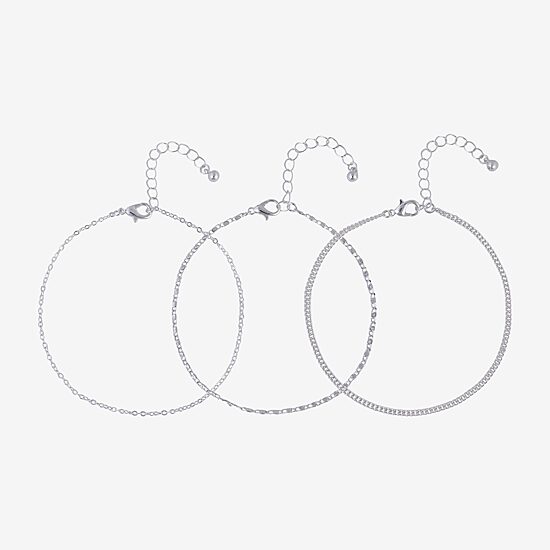 Bijoux Bar Delicates Womens 9 Inch Curb Ankle Bracelet
