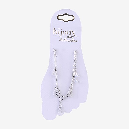 Bijoux Bar Delicates Womens 9 Inch Link Moon Ankle Bracelet