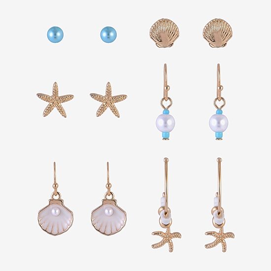 Arizona Unisex 6 Pair Earring Set