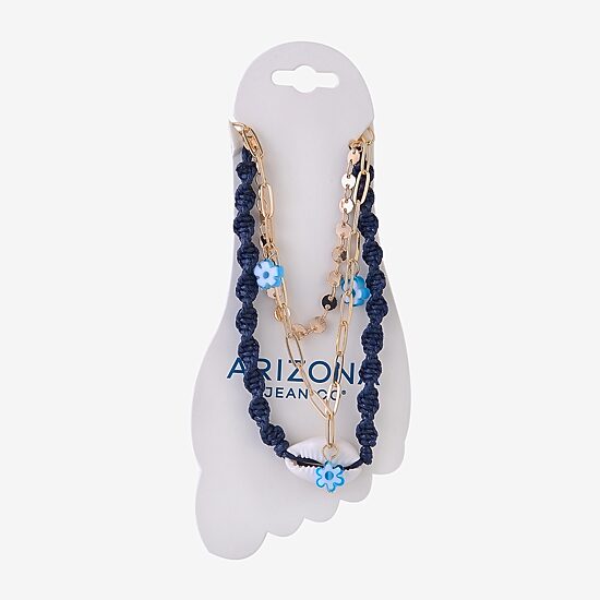 Arizona Unisex 9 Inch Cable Flower Ankle Bracelet