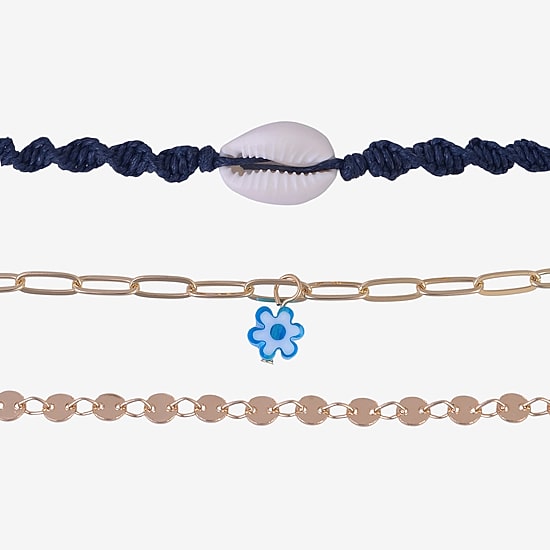 Arizona Unisex 9 Inch Cable Flower Ankle Bracelet