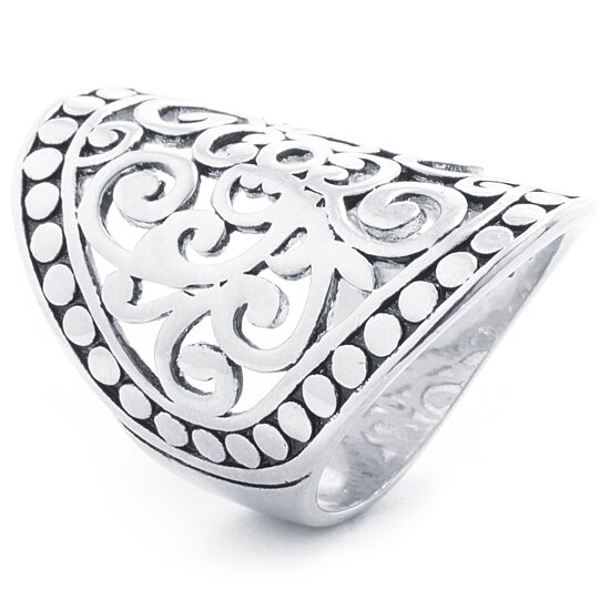Sparkle Allure Womens Pure Silver Over Brass Oblong Cocktail Ring