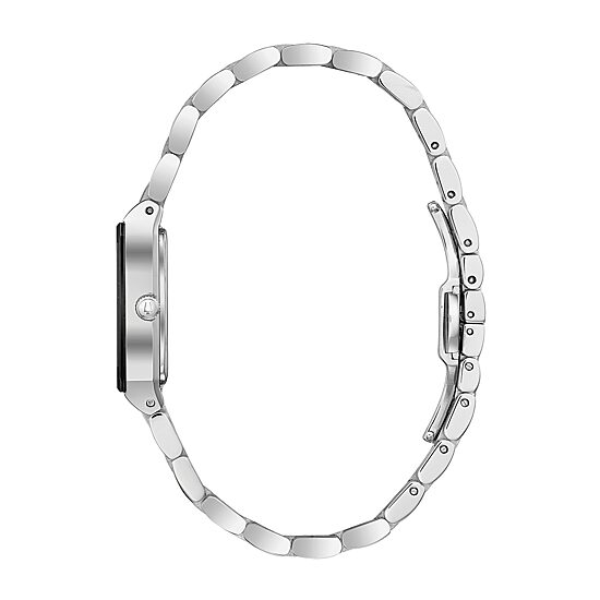 Bulova Quadra Womens Silver Tone Stainless Steel Bracelet Watch 96p202