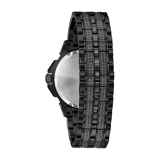 Bulova Octava Mens Black Stainless Steel Bracelet Watch 98c134