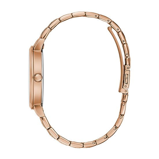 Caravelle Designed By Bulova Womens Rose Goldtone Stainless Steel Bracelet Watch 44l252