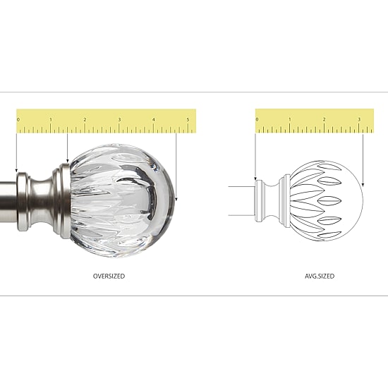 Liz Claiborne Faceted Acrylic 1 1/4 IN Adjustable Curtain Rod
