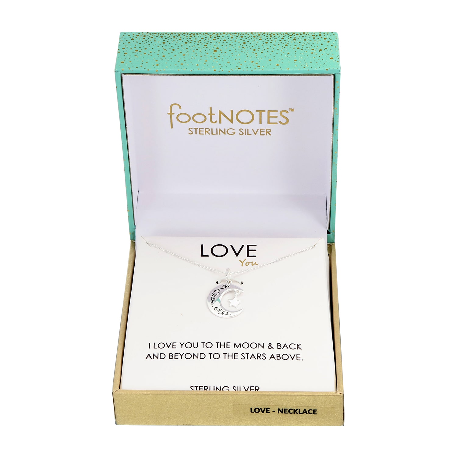 Footnotes Love Womens Sterling Silver Moon Round 16 Inch Pendant Necklace