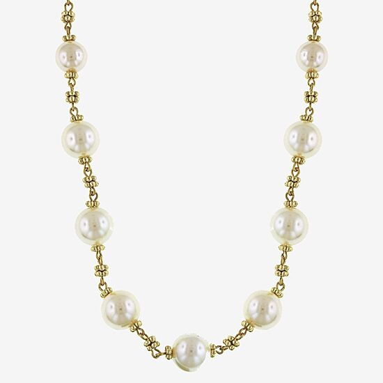 1928 Gold Tone Womens 16 Inch Strand Necklace