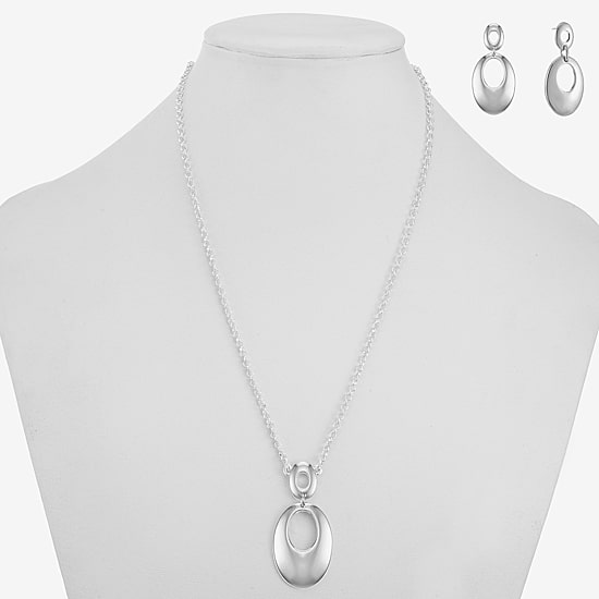 Liz Claiborne Pendant Necklace And Drop Earring Womens Oval 2-pc. Jewelry Set