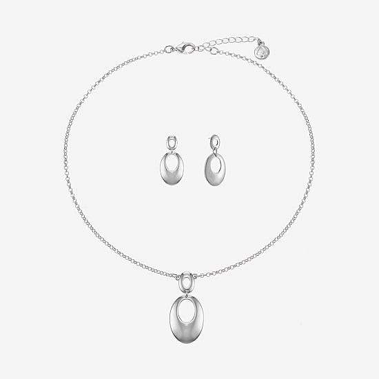 Liz Claiborne Pendant Necklace And Drop Earring Womens Oval 2-pc. Jewelry Set