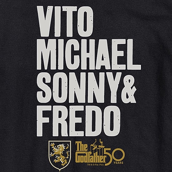 The Godfather Vito Michael Sonny Fredo Mens Crew Neck Short Sleeve Regular Fit Graphic T-Shirt