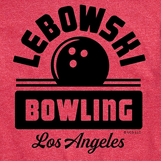 Mens Short Sleeve Lebowski Bowling Graphic T-Shirt