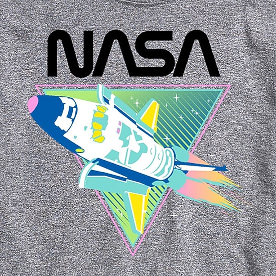 Nasa Mens Crew Neck Short Sleeve Regular Fit Graphic T-Shirt