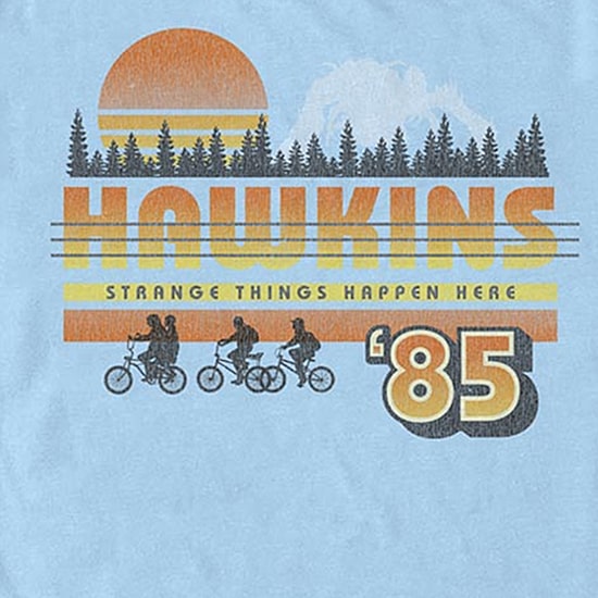 Mens Crew Neck Short Sleeve Classic Fit Stranger Things Graphic T-Shirt