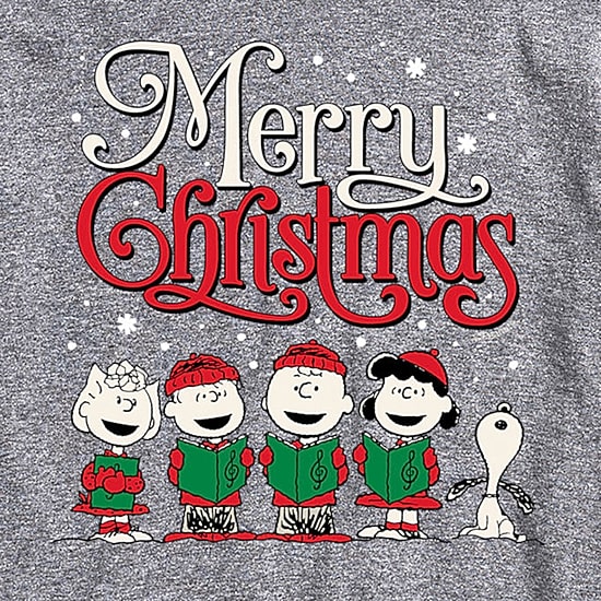 Mens Short Sleeve Peanuts Christmas Graphic T-Shirt