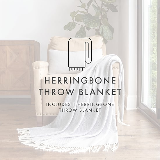 Casual Comfort Herringbone Lightweight Throw