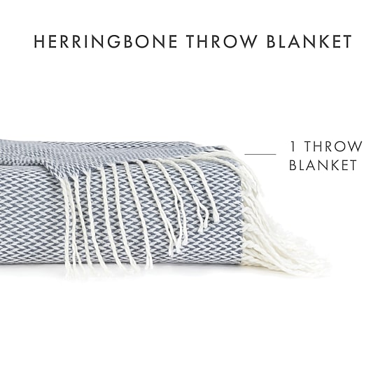 Casual Comfort Herringbone Lightweight Throw