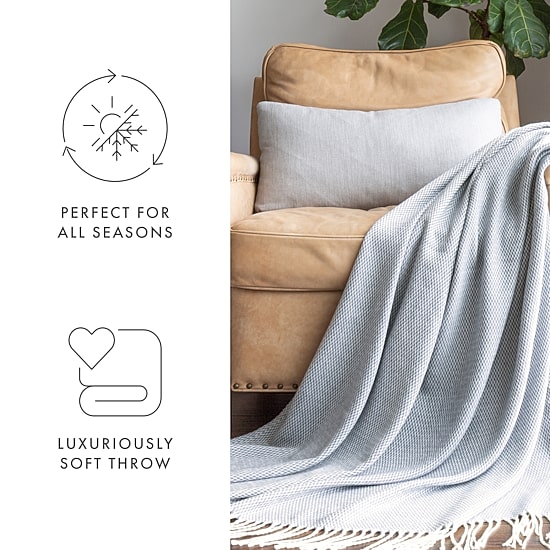 Casual Comfort Herringbone Lightweight Throw