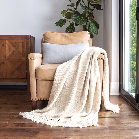 Casual Comfort Slub Yarn Washable Midweight Throw