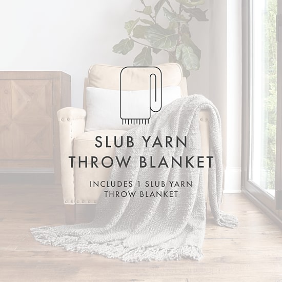 Casual Comfort Slub Yarn Washable Midweight Throw