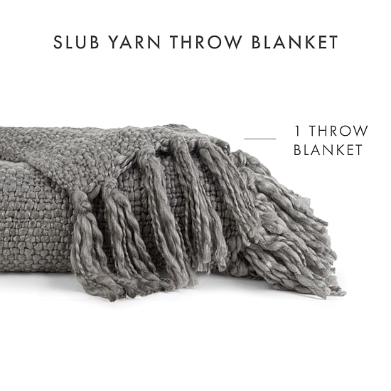 Casual Comfort Slub Yarn Washable Midweight Throw