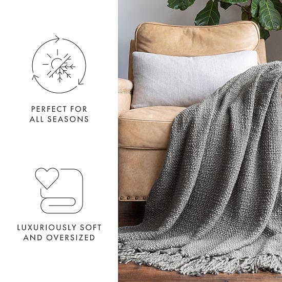 Casual Comfort Slub Yarn Washable Midweight Throw