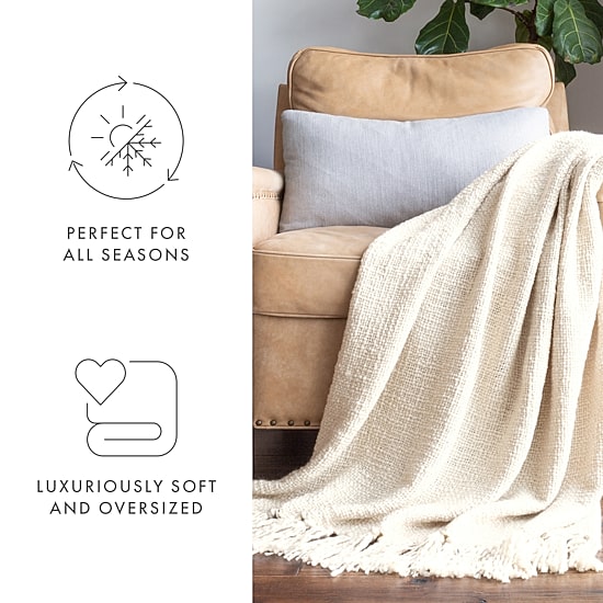 Casual Comfort Slub Yarn Washable Midweight Throw
