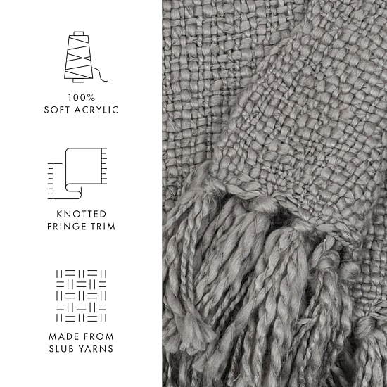 Casual Comfort Slub Yarn Washable Midweight Throw