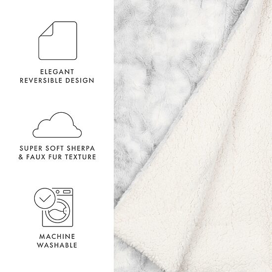 Casual Comfort Faux Fur Tie Dye Reversible Extra Weight Throw Blanket