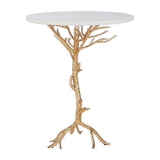 Carolyn Rooted Gold Accent Table