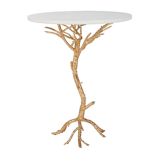 Carolyn Rooted Gold Accent Table