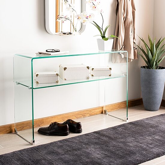 Hollis Tempered Glass Console Table