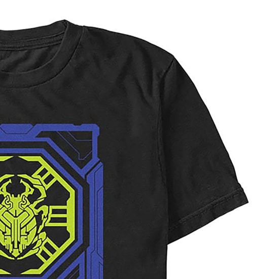 Mens Crew Neck Short Sleeve Blue Beetle Graphic T-Shirt