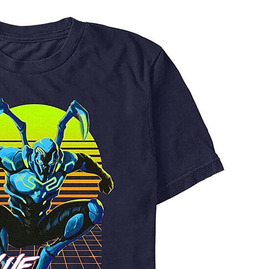 Mens Crew Neck Short Sleeve Blue Beetle Graphic T-Shirt