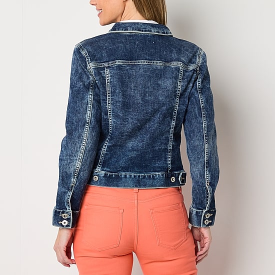 Liz Claiborne Womens Denim Lightweight Jacket