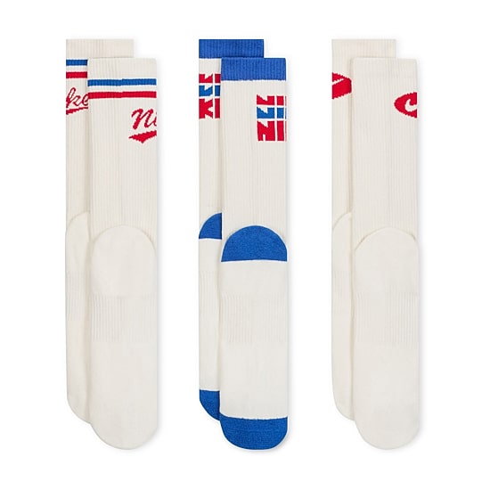 Nike Everyday Plus Throwback Unisex Adult 3 Pair Crew Socks
