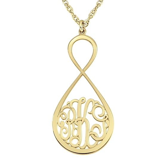 Personalized Monogram Infinity Pendant Necklace