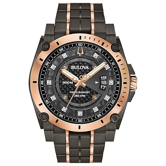 Bulova Precisionist Mens Two Tone Stainless Steel Bracelet Watch 98d149