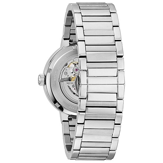 Bulova Futuro Mens Automatic Silver Tone Stainless Steel Bracelet Watch 96a204