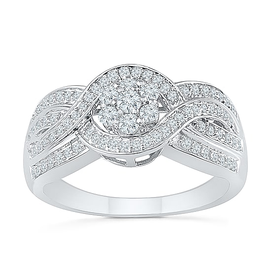 Womens 1/2 CT. T.W. Natural White Diamond 10K Gold Round Engagement Ring