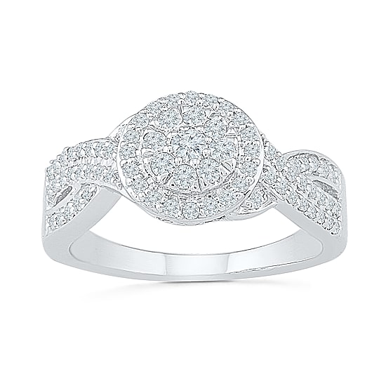 Womens 1/2 CT. T.W. Natural White Diamond 10K Gold Round Engagement Ring