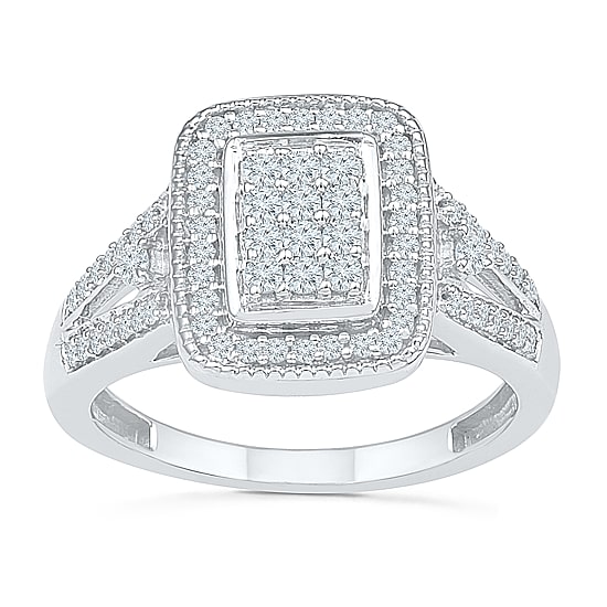 Womens 1/2 CT. T.W. Natural White Diamond 10K Gold Engagement Ring