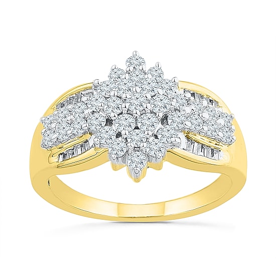Womens 7/8 CT. Natural White Diamond 10K Gold Engagement Ring