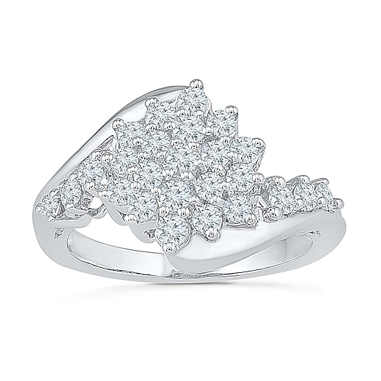 Womens 1/4 CT. T.W. Natural White Diamond 10K Gold Engagement Ring