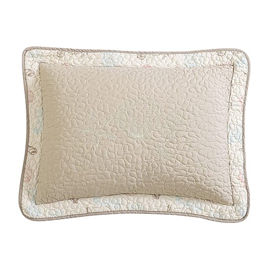 Beatrice Home Fashions Fine Shells Embroidered Pillow Sham